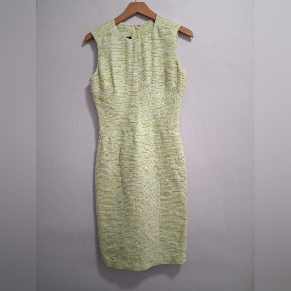 Monique Lhuillier Sheath Dress Woven Textured Stripes Size 6